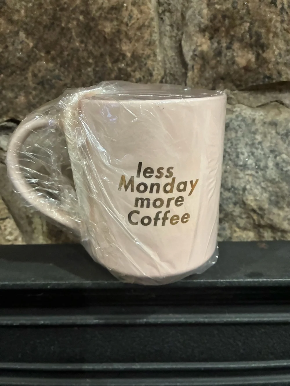 Pastel Fringe Studio Less Monday More Coffee Ceramic Coffee Mug Pink Brand New
